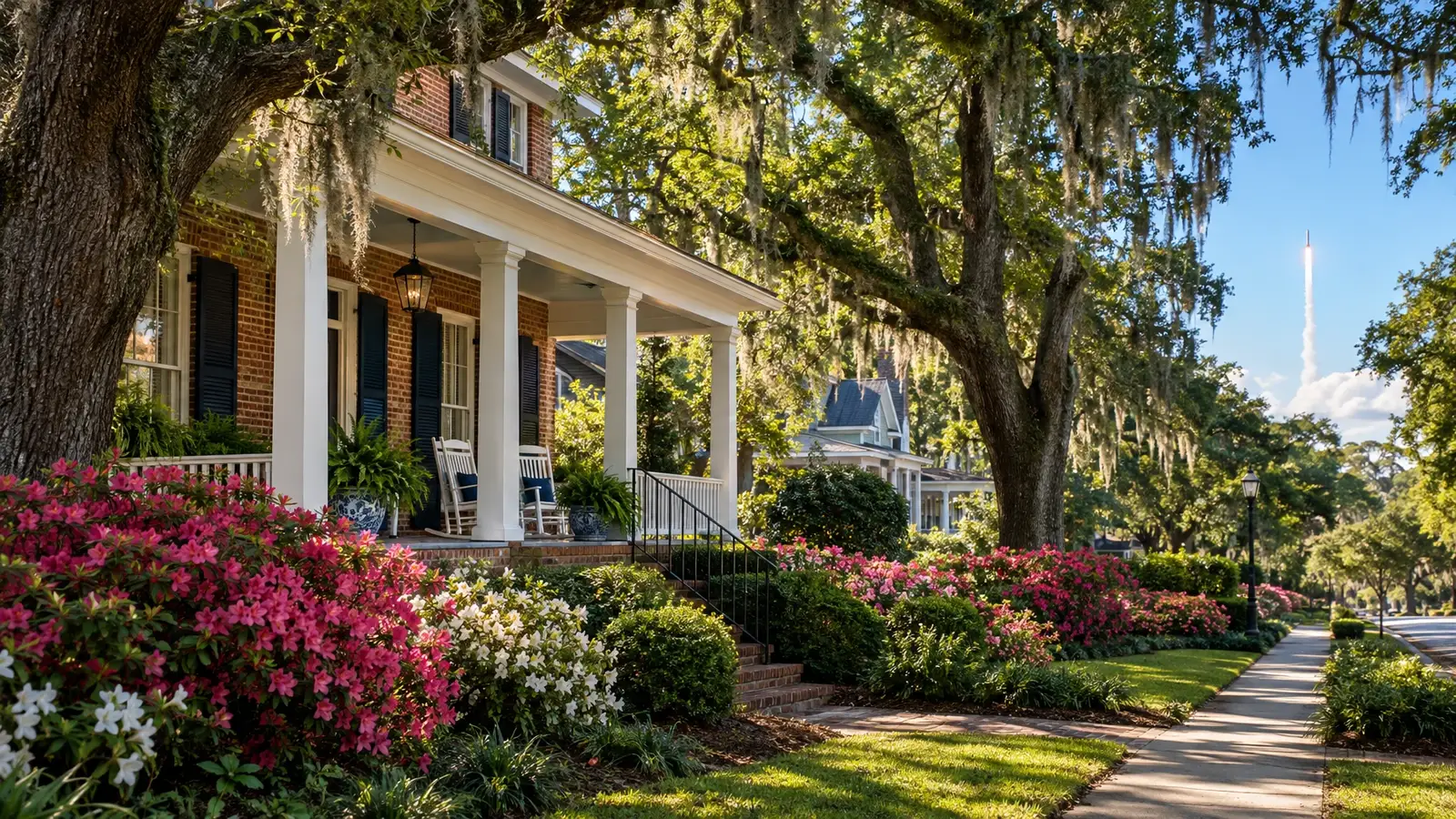 A neighborhood scene from the Alabama region