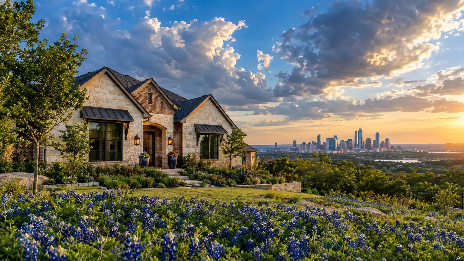 A neighborhood scene from the Texas region